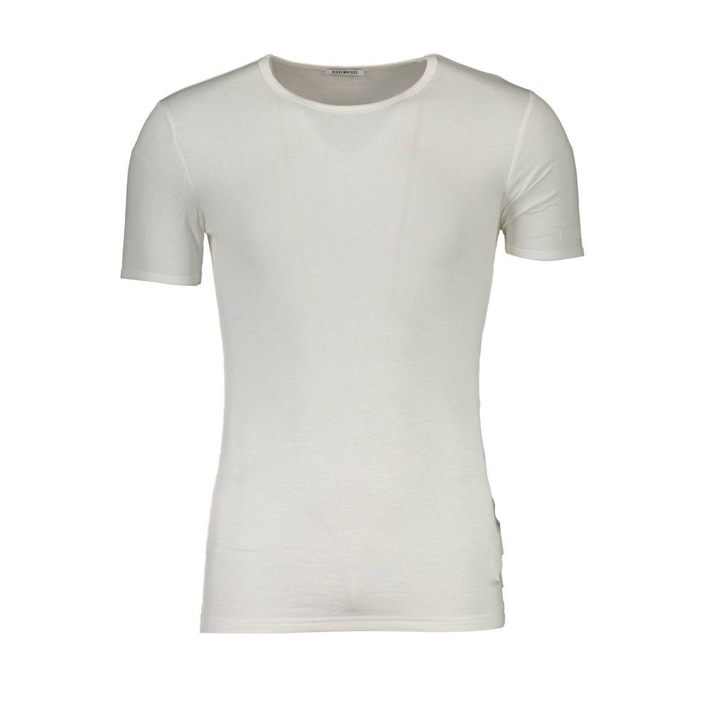 Bikkembergs White Elastane T-Shirt - PER.FASHION