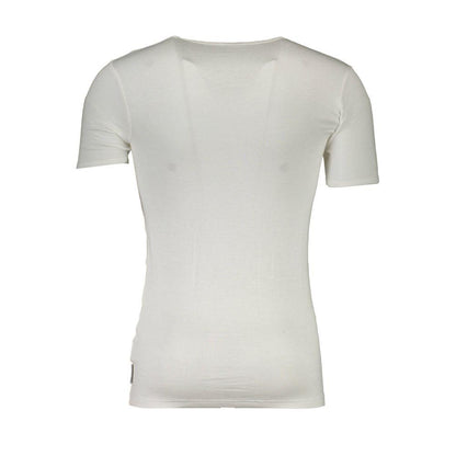 Bikkembergs White Elastane T-Shirt - PER.FASHION