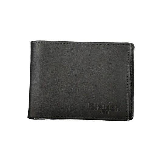 Blauer Sleek Black Leather Dual Compartment Wallet - PER.FASHION