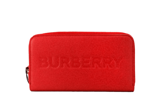 Burberry Elmore Red Embossed Logo Leather Continental Clutch Wallet - PER.FASHION