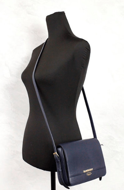 Burberry Grace Small Regency Blue Smooth Leather Flap Crossbody Handbag Purse - PER.FASHION
