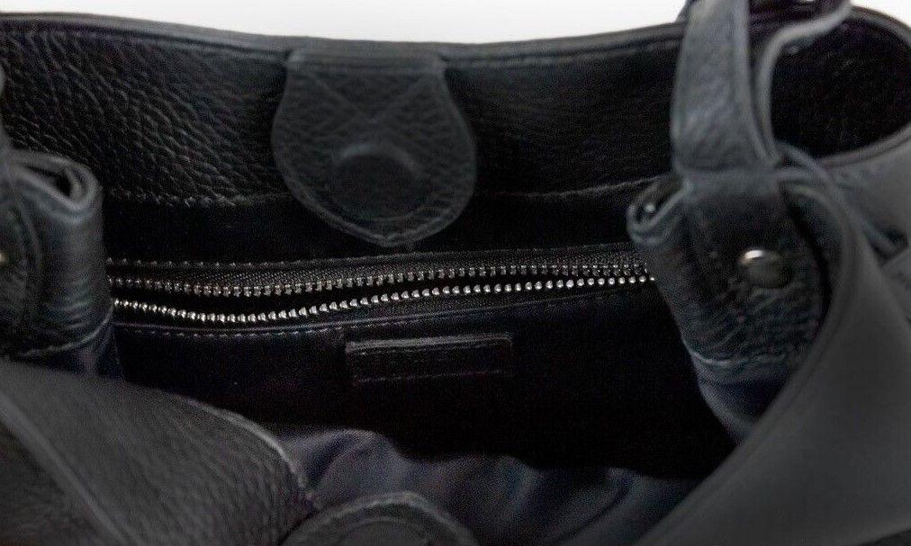 Burberry Lorne Small Black Pebbled Leather Bucket Crossbody Handbag Purse - PER.FASHION