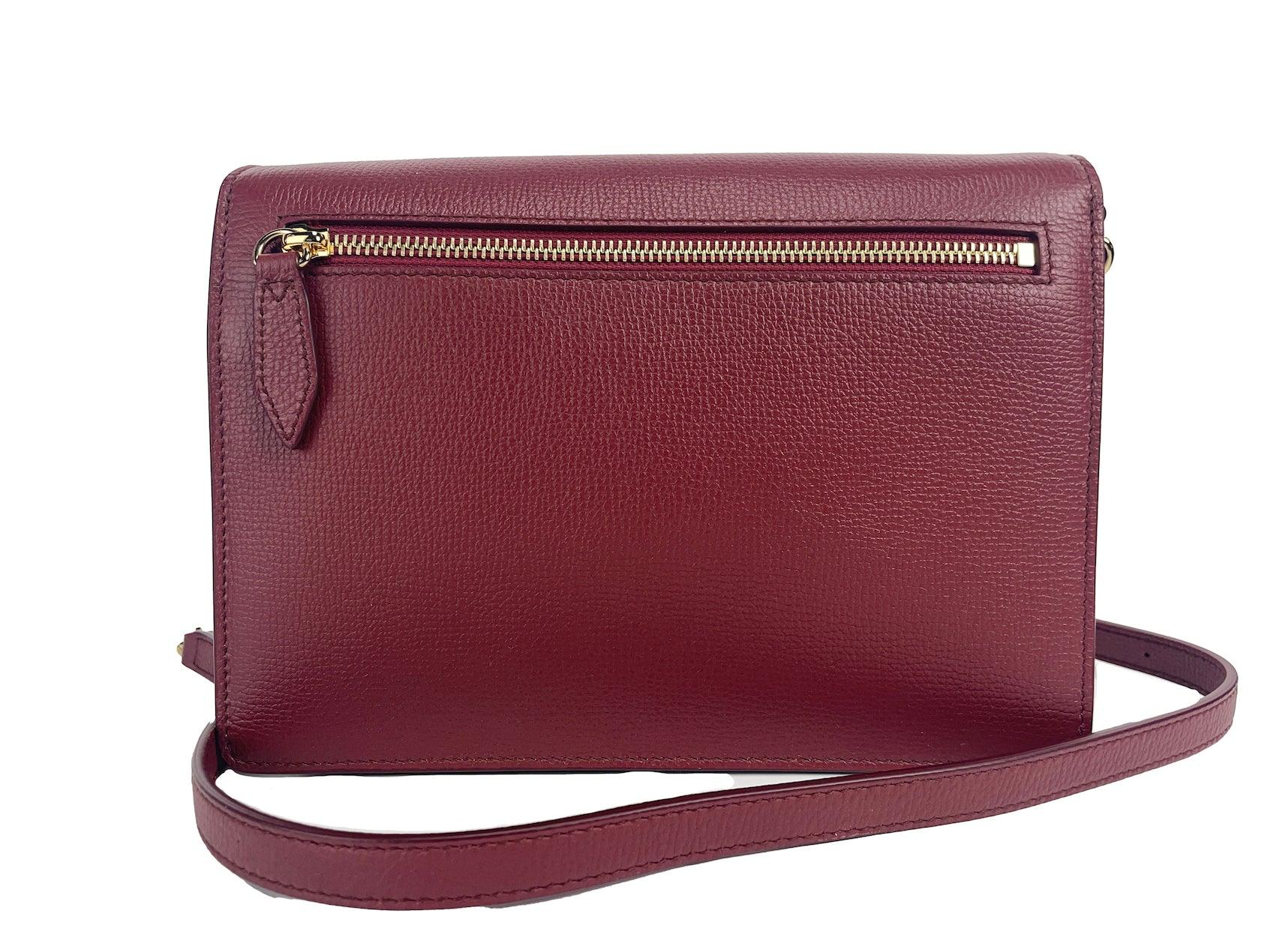 Burberry Macken Small Crimson House Check Leather Crossbody Bag - PER.FASHION