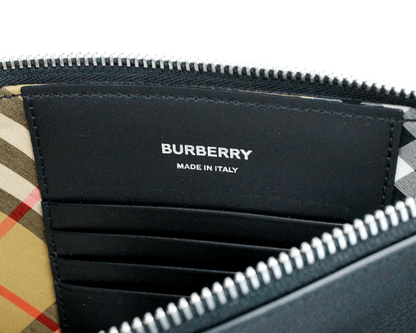 Burberry Peyton Monogram Black Leather Pouch Crossbody Bag Purse - PER.FASHION