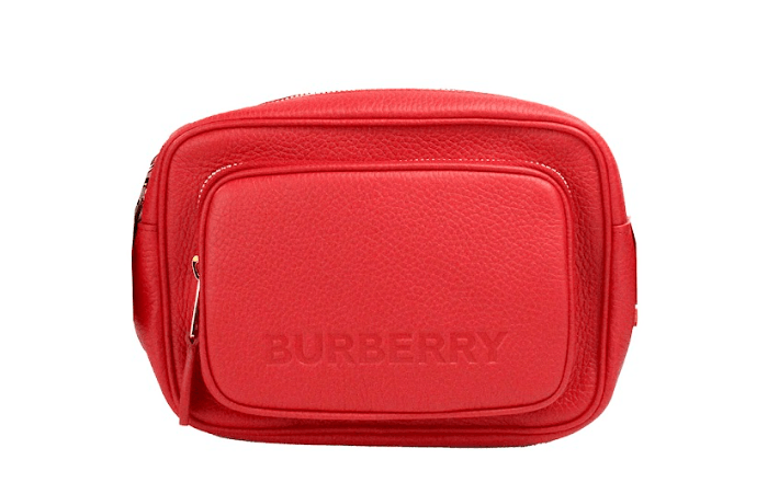 Burberry Small Branded Bright Red Grainy Leather Camera Crossbody Bag - PER.FASHION