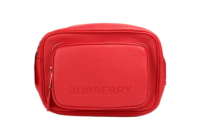 Burberry Small Branded Bright Red Grainy Leather Camera Crossbody Bag - PER.FASHION