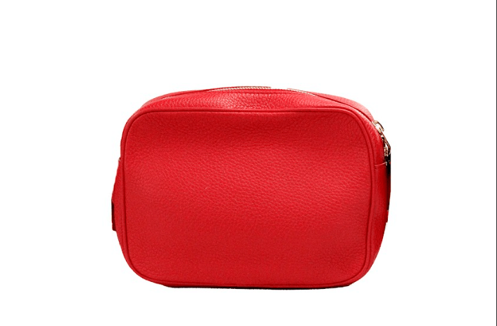 Burberry Small Branded Bright Red Grainy Leather Camera Crossbody Bag - PER.FASHION