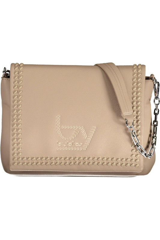 BYBLOS Beige Chain-Handle Shoulder Bag with Contrasting Details - PER.FASHION