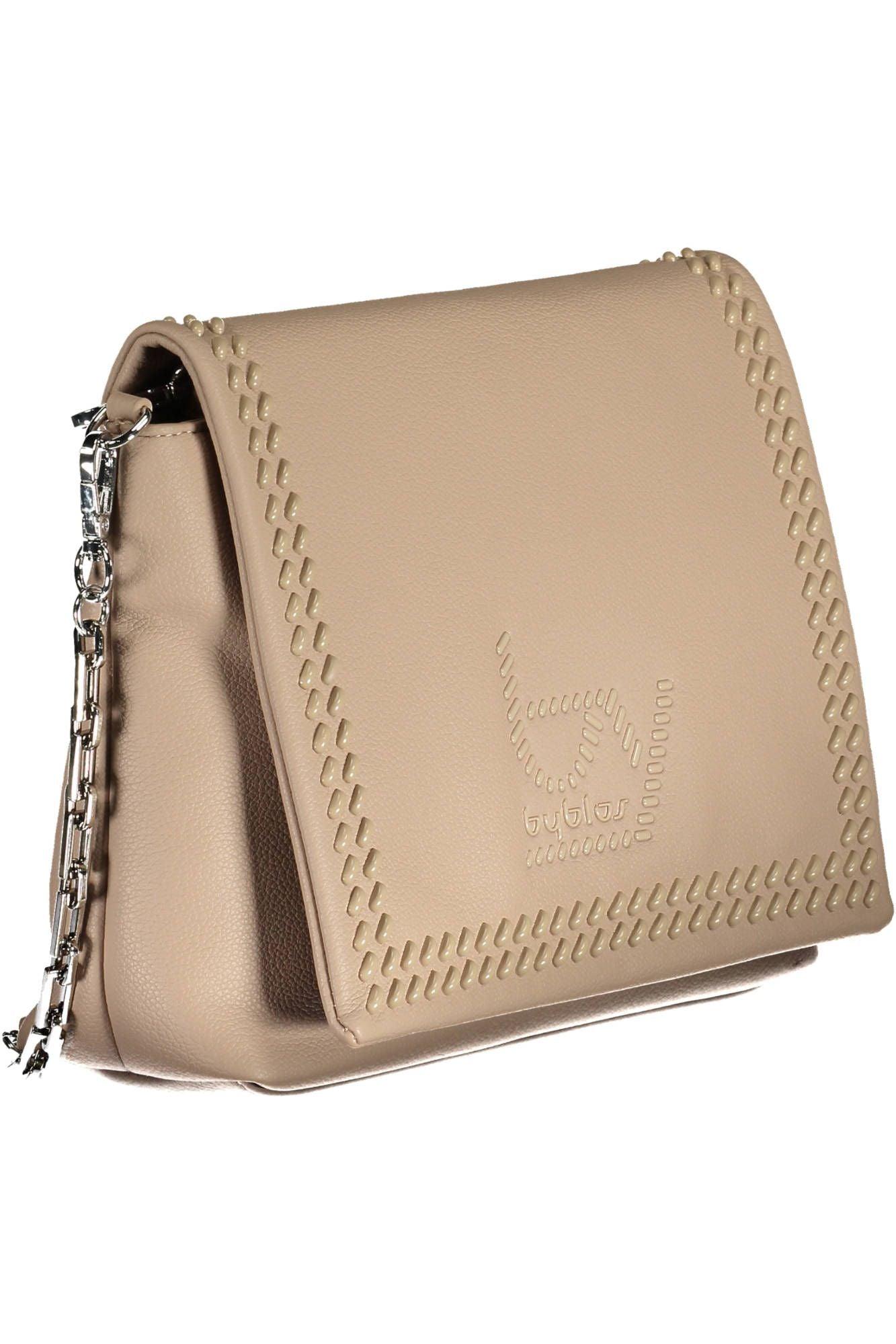 BYBLOS Beige Chain-Handle Shoulder Bag with Contrasting Details - PER.FASHION