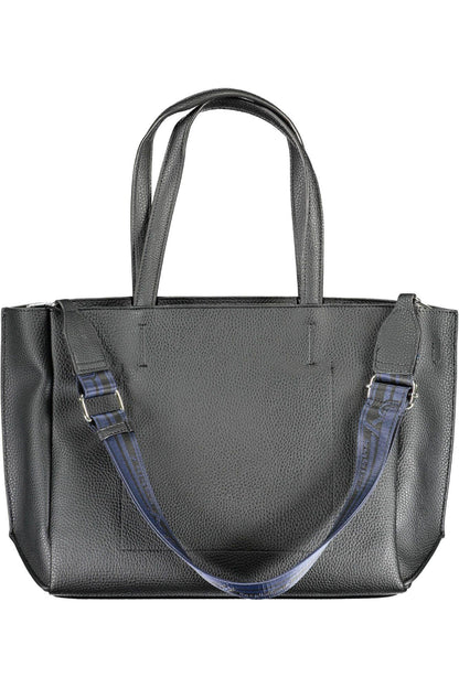 BYBLOS Chic Black Dual-Handle Printed Handbag - PER.FASHION