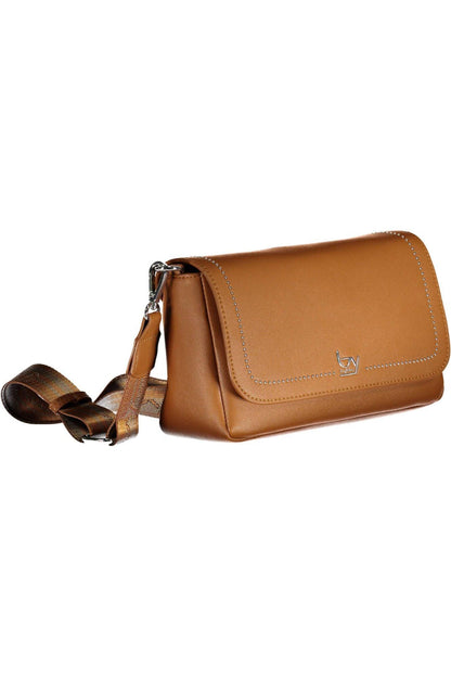 BYBLOS Elegant Brown Polyurethane Handbag with Logo - PER.FASHION