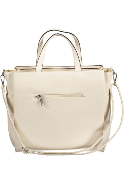 BYBLOS Elegant White Multi-Pocket Handbag - PER.FASHION