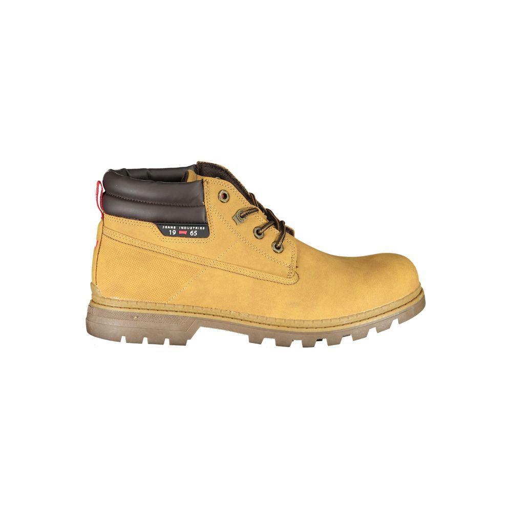 Carrera Chic Yellow Lace-Up Boots with Contrast Details - PER.FASHION