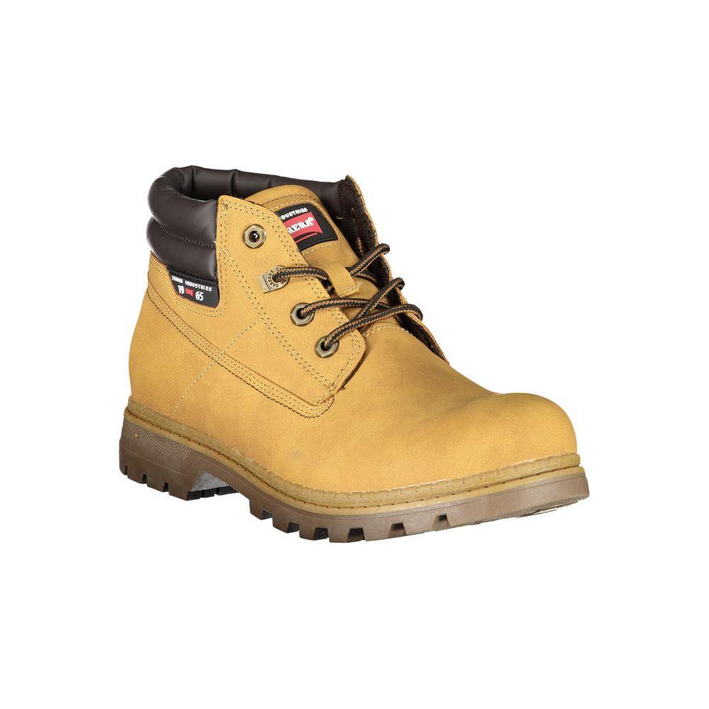 Carrera Chic Yellow Lace-Up Boots with Contrast Details - PER.FASHION