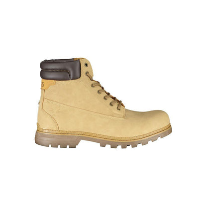 Carrera Dapper Beige Lace-Up Boots with Contrast Detailing - PER.FASHION