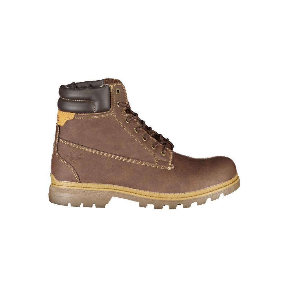 Carrera Elegant Brown Lace-Up Boots with Contrast Detail - PER.FASHION