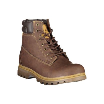 Carrera Elegant Brown Lace-Up Boots with Contrast Detail - PER.FASHION