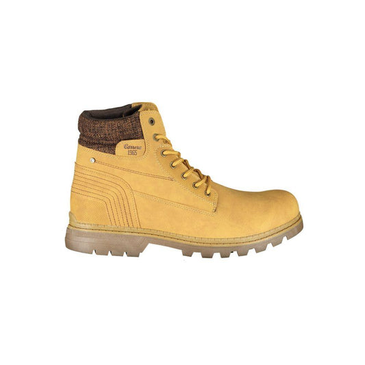 Carrera Sleek Yellow Lace-Up Boots with Contrast Detail - PER.FASHION