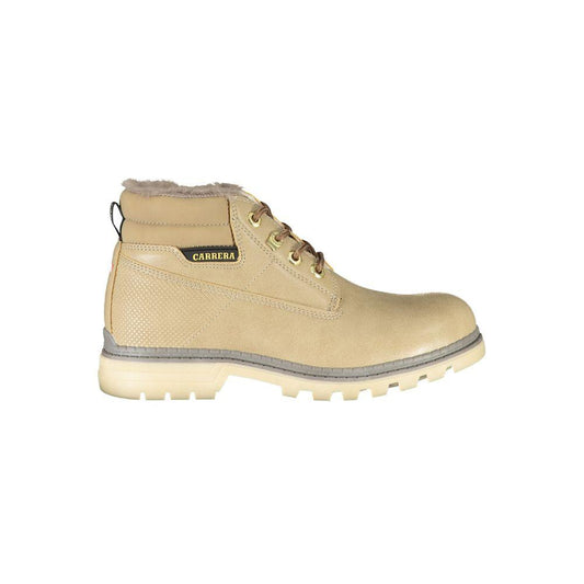 Carrera Beige Lace-Up Boots with Contrast Details - PER.FASHION