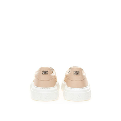 Casadei Chic Beige Leather Sneakers - PER.FASHION