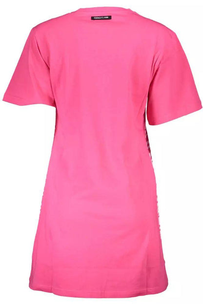 Cavalli Class Chic Pink Print Short Sleeve Dress - PER.FASHION