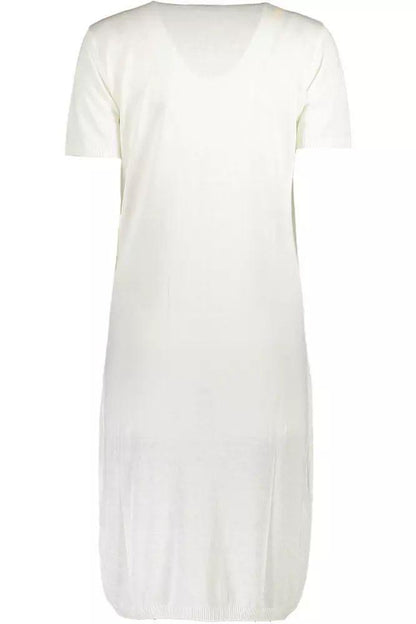 Cavalli Class Chic White Embroidered Short Dress - PER.FASHION