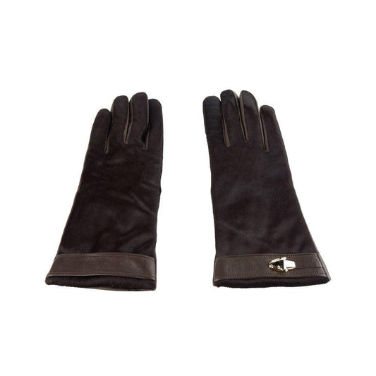 Cavalli Class Elegant Dark Brown Ladies Gloves - PER.FASHION