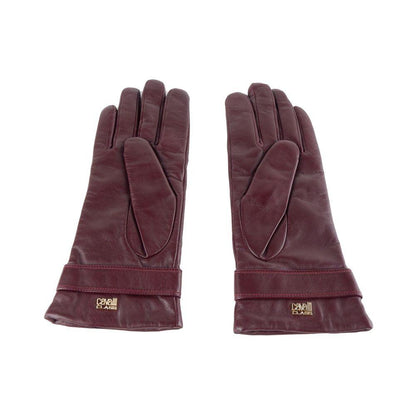 Cavalli Class Elegant Lambskin Leather Gloves in Red - PER.FASHION