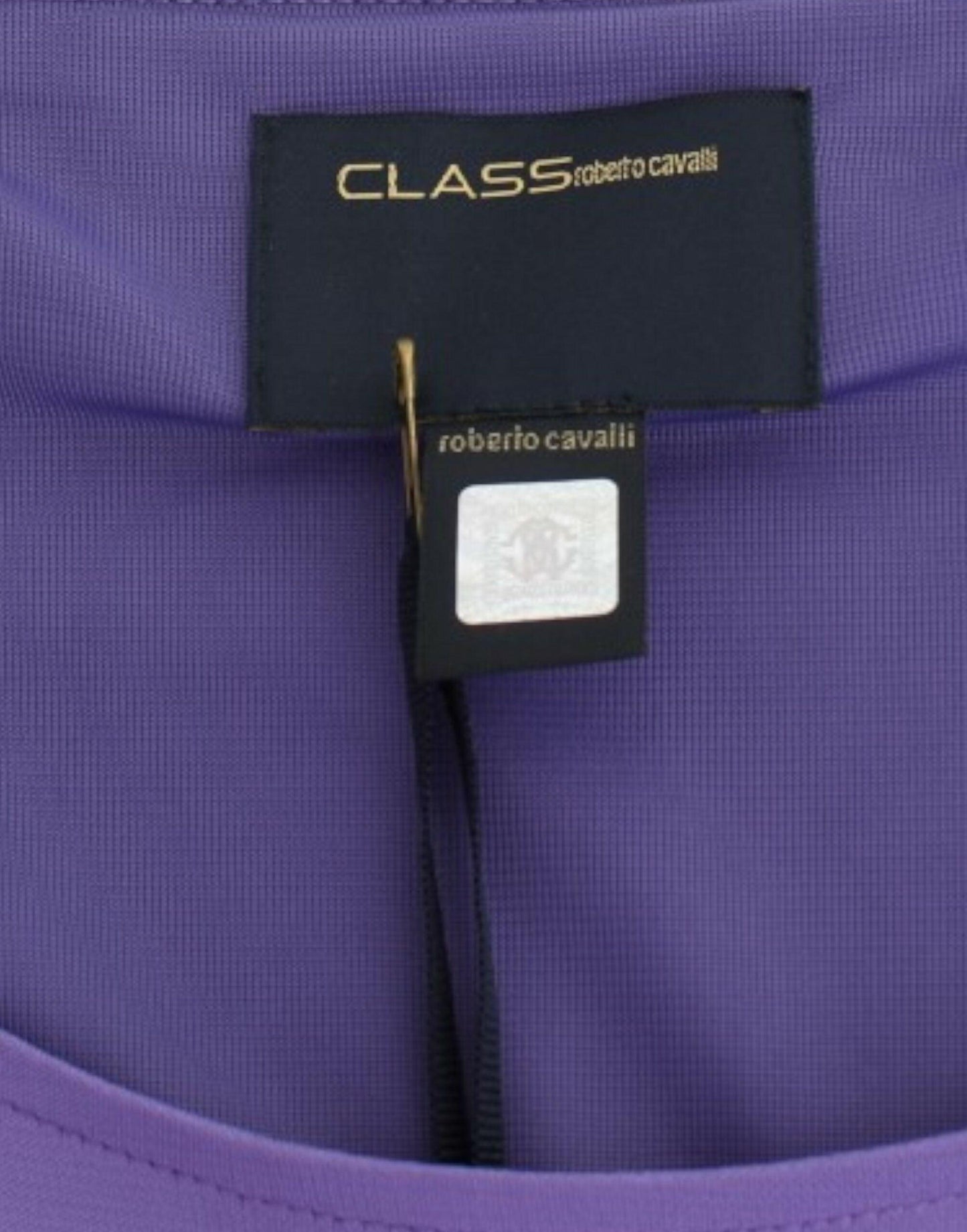 Cavalli Elegant Purple Floral Jersey Dress - PER.FASHION