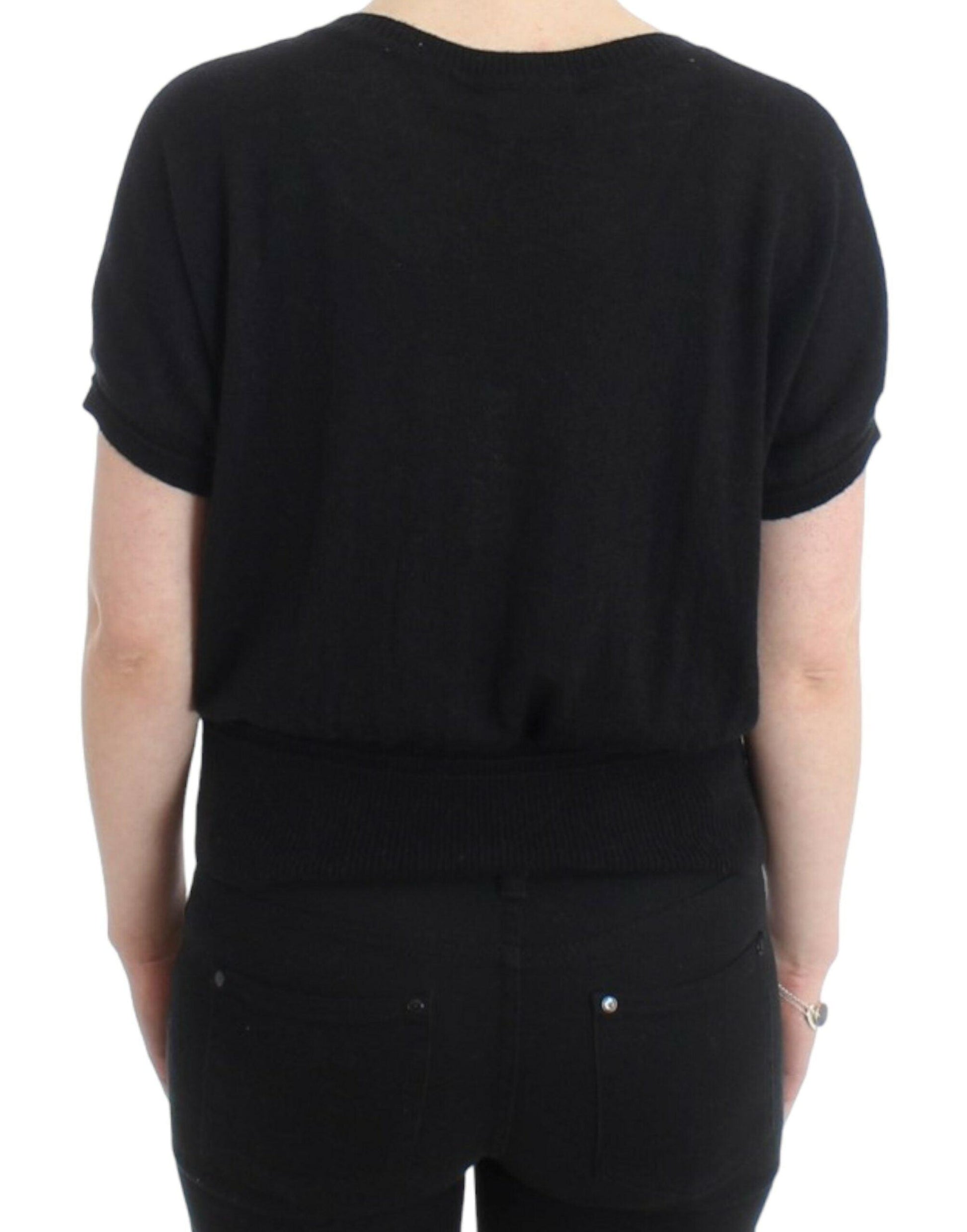 Cavalli Elegant Short Sleeved Black Jumper - PER.FASHION