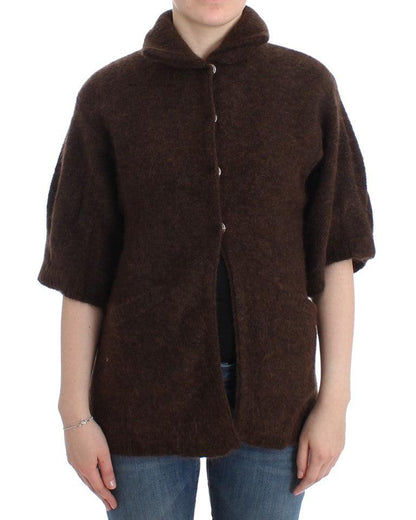 Cavalli Elegant Short Sleeved Brown Cardigan - PER.FASHION