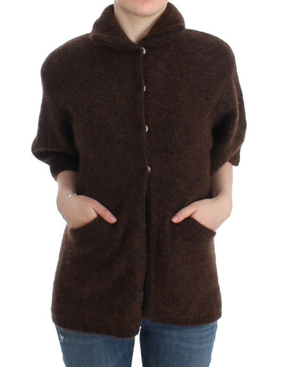 Cavalli Elegant Short Sleeved Brown Cardigan - PER.FASHION