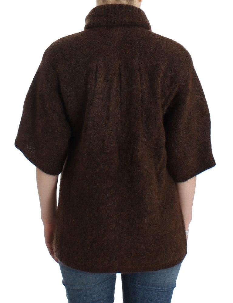 Cavalli Elegant Short Sleeved Brown Cardigan - PER.FASHION