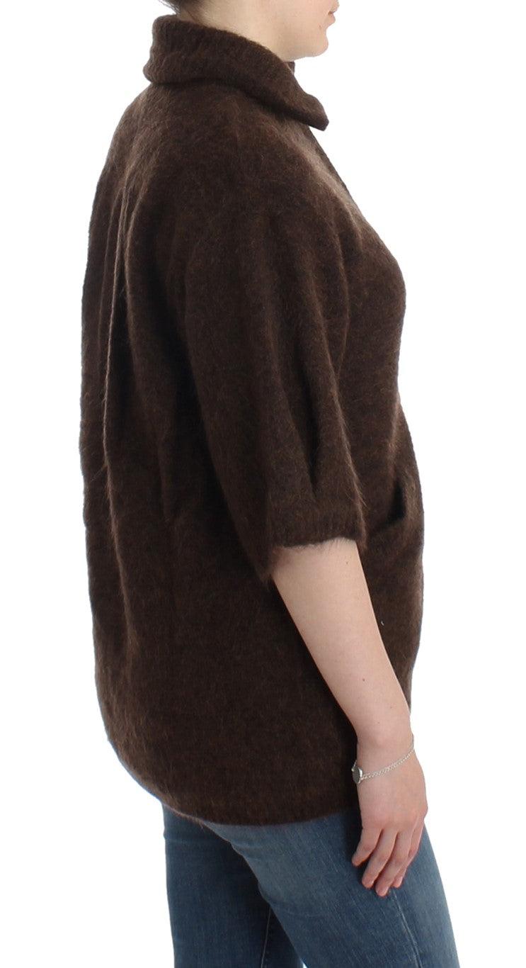 Cavalli Elegant Short Sleeved Brown Cardigan - PER.FASHION