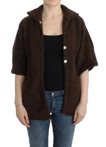 Cavalli Elegant Short Sleeved Brown Cardigan - PER.FASHION