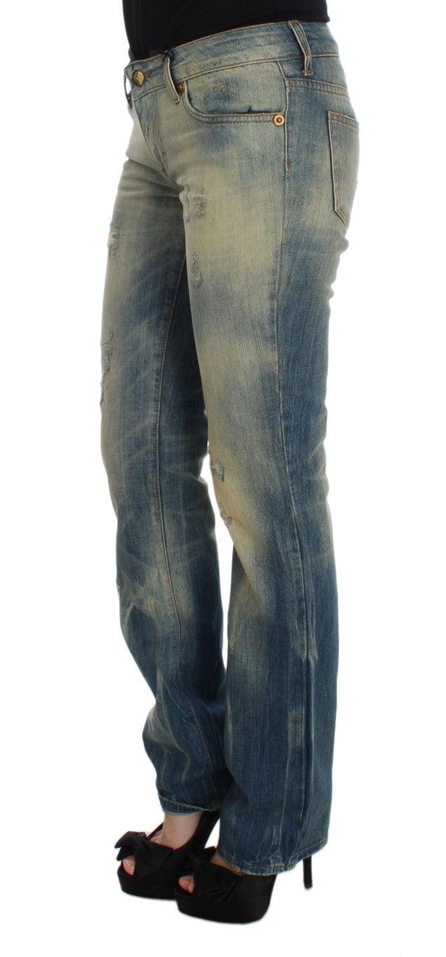 Cavalli Elegant Slim Bootcut Blue Jeans - PER.FASHION