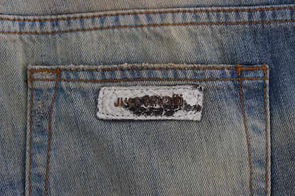 Cavalli Elegant Slim Bootcut Blue Jeans - PER.FASHION