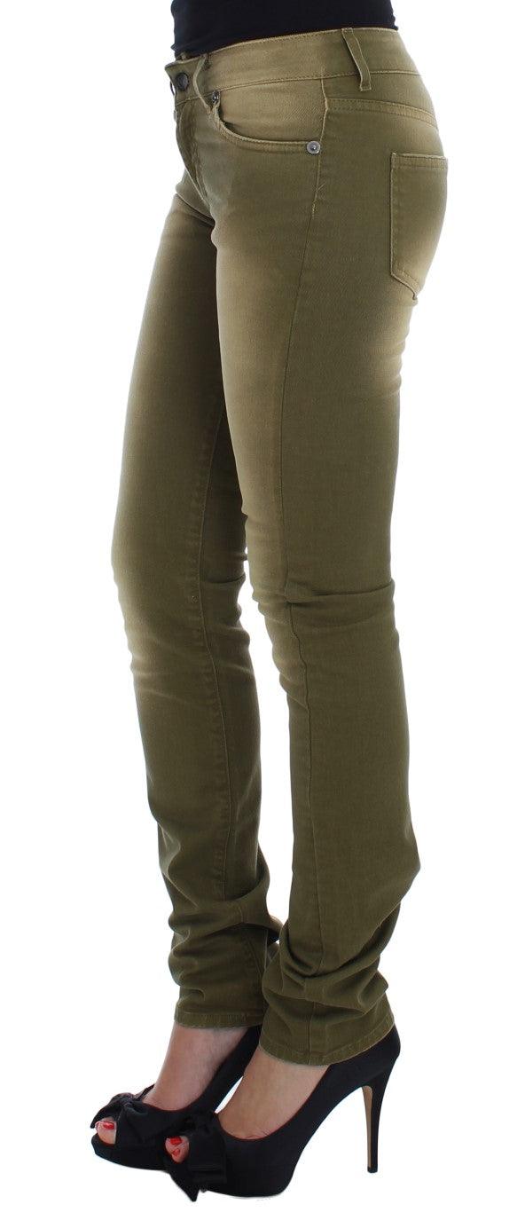 Cavalli Green Slim Fit Cotton Stretch Jeans - PER.FASHION