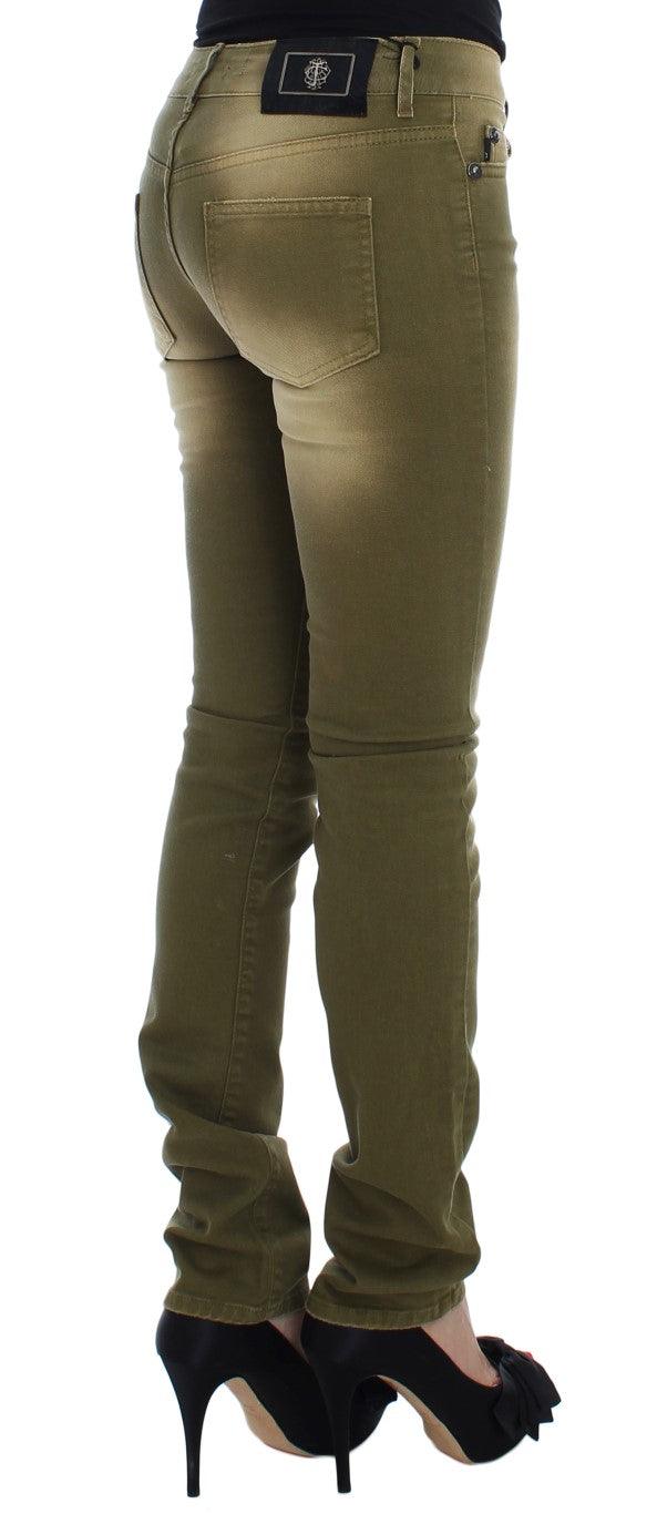 Cavalli Green Slim Fit Cotton Stretch Jeans - PER.FASHION