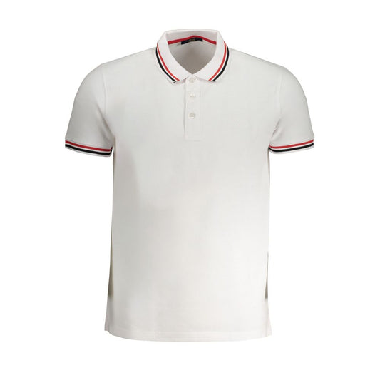 Cavalli Class White Cotton Polo Shirt