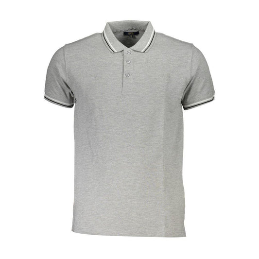 Cavalli Class Gray Cotton Polo Shirt - PER.FASHION
