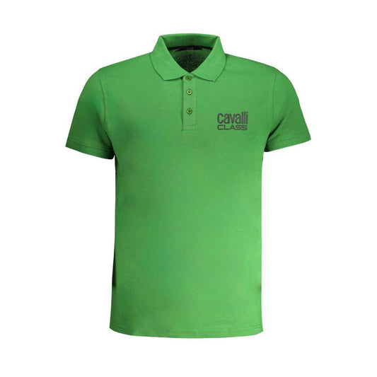 Cavalli Class Green Cotton Polo Shirt - PER.FASHION
