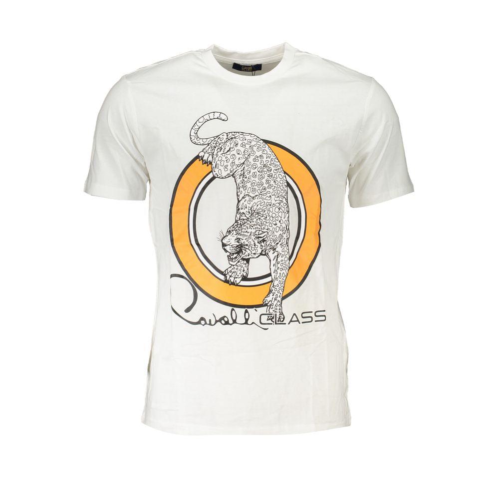 Cavalli Class White Cotton T-Shirt - PER.FASHION