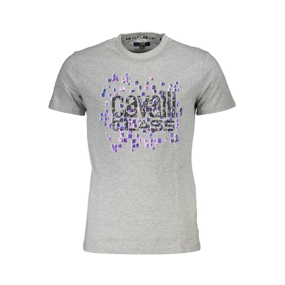 Cavalli Class Gray Cotton T-Shirt - PER.FASHION