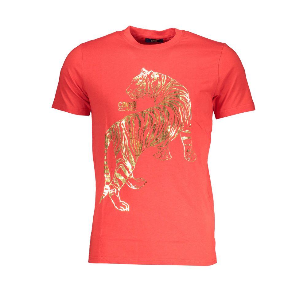 Cavalli Class Red Cotton T-Shirt - PER.FASHION