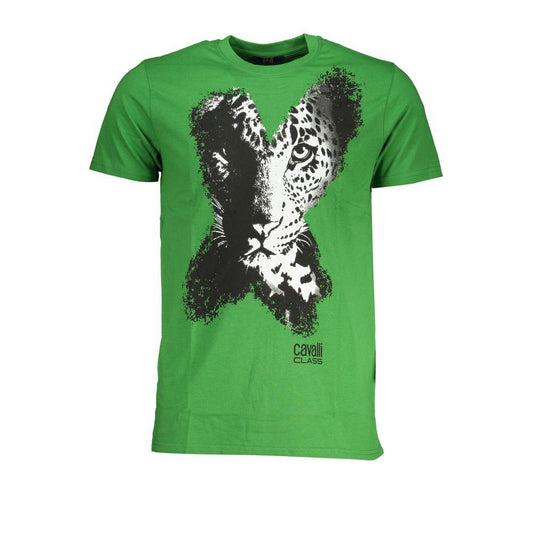 Cavalli Class Green Cotton T-Shirt - PER.FASHION