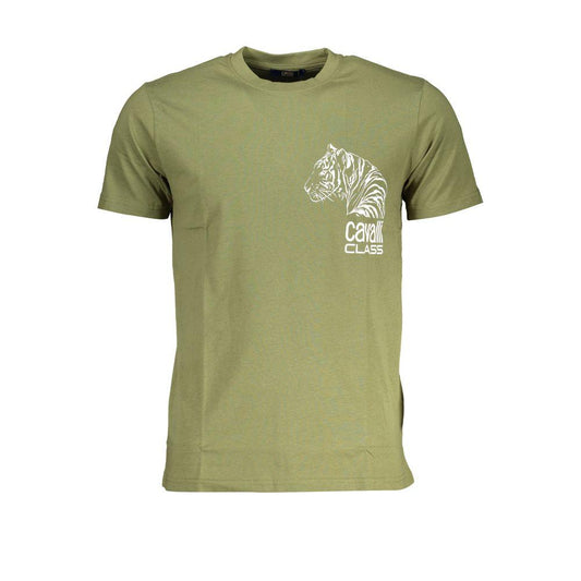 Cavalli Class Green Cotton T-Shirt - PER.FASHION