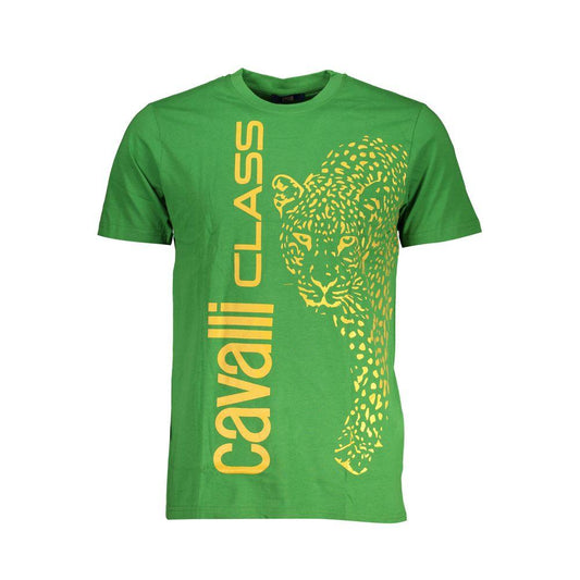 Cavalli Class Green Cotton T-Shirt - PER.FASHION