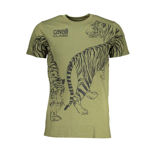 Cavalli Class Green Cotton T-Shirt - PER.FASHION