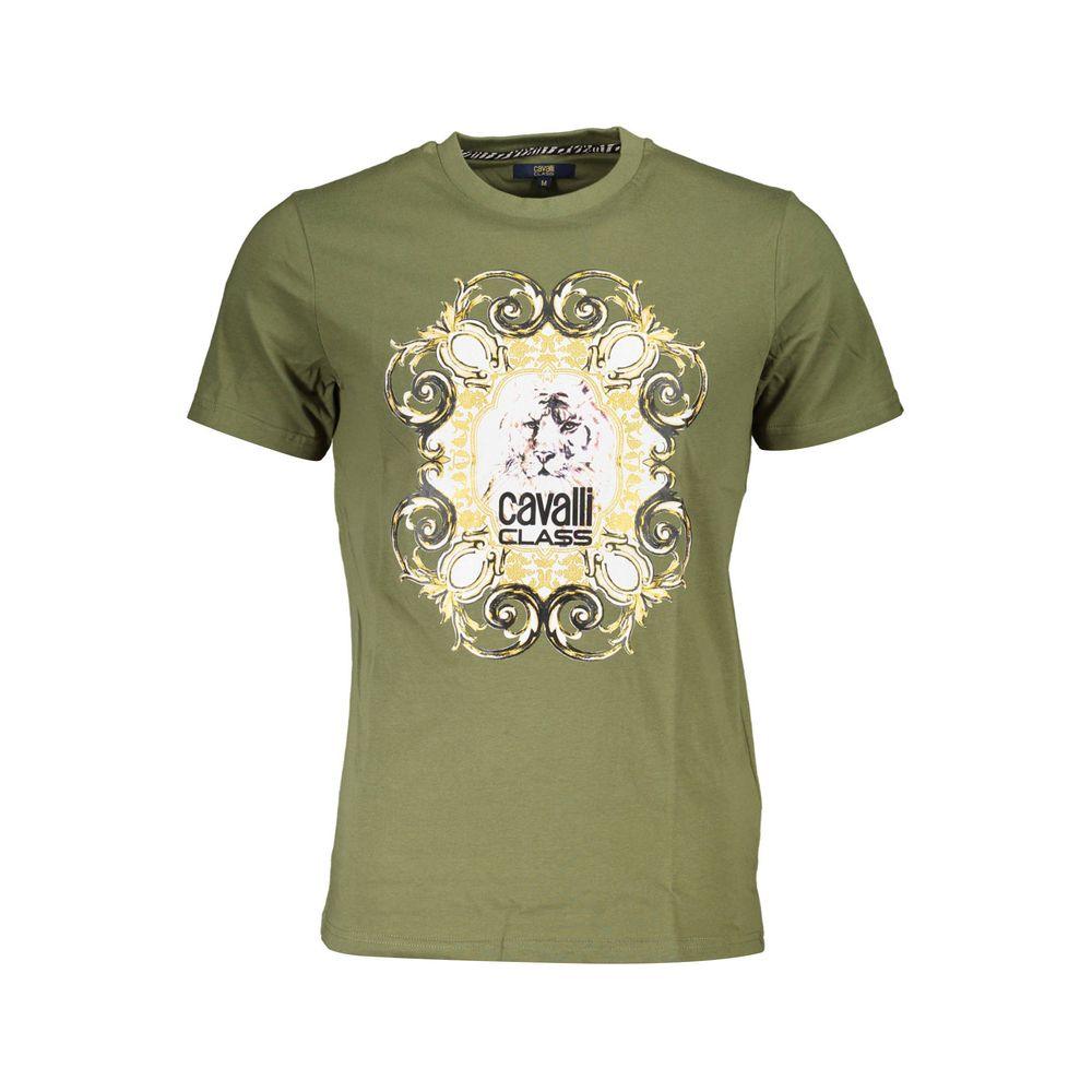 Cavalli Class Green Cotton T-Shirt - PER.FASHION